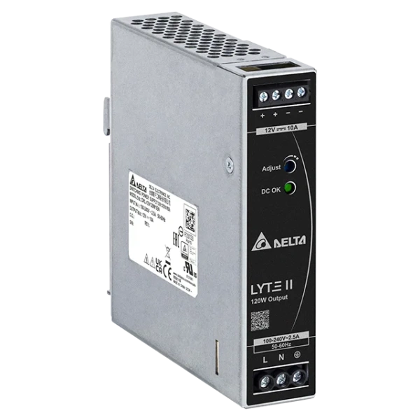 Блок питания импульсный Lyte II, 120W, 10А, 90_264VAC / 12VDC, DIN35, винт.клеммы, ал.корпус
