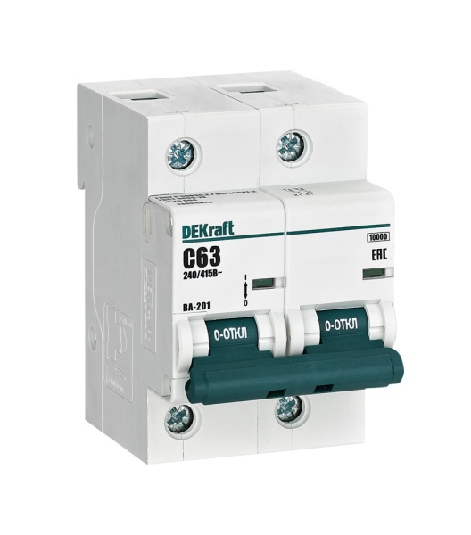 Авт. выкл. 2Р 63А х-ка С ВА-201 10кА