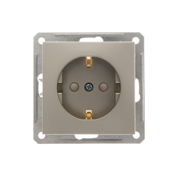 W59 РОЗЕТКА с заземлением со шторками, 16А, механизм, ШАМПАНЬ