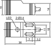 LANBAO LE18SF05DLO Индуктивный датчик 5 мм, прямоугольный, заподлицо, 10…30 DC, двухпроводный DC, NO