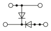 Клемма двухъярусная UTTB 2,5-2DIO/O-UL/UR-UL /5,2mm, винтовая, 2 диода 1N 4007, 4 присоед., 2,5(max 4)mm2, 24A, 500V, серая