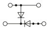 Клемма двухъярусная UTTB 2,5-2DIO/O-UL/UR-UL /5,2mm, винтовая, 2 диода 1N 4007, 4 присоед., 2,5(max 4)mm2, 24A, 500V, серая