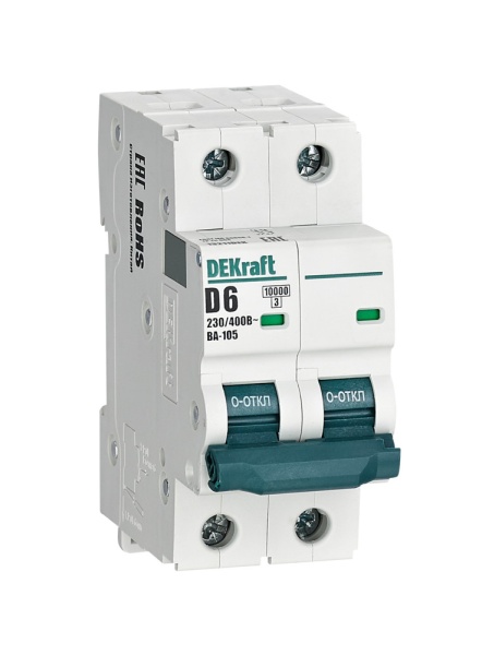 Авт. выкл. 2P 6A х-ка D ВА-105 10кА