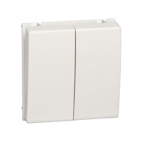 W45 ВЫКЛЮЧАТЕЛЬ модульный 2-клавишный, 2 модуля (45х45 мм) БЕЛЫЙ RAL9010