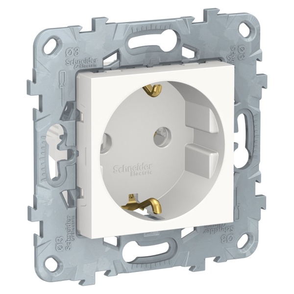 UNICA NEW РОЗЕТ. с/з, б/шт, 16А, БЕЛ