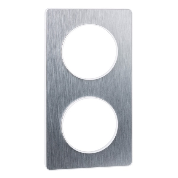 ODACE РАМКА 2-пост., для мех-ма бел. цв., гориз. и верт. монтаж, ПОЛИР. АЛЮМИНИЙ