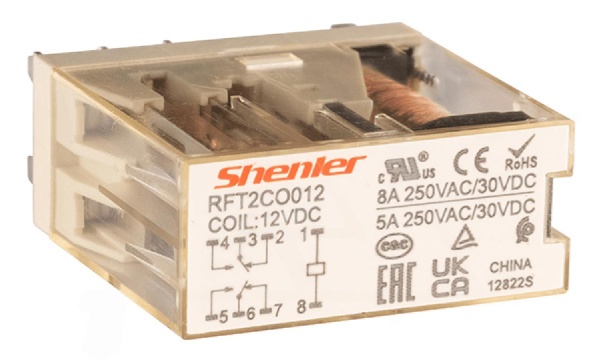 Реле RFT2CO012, 2CO, 8A(250VAC/30VDC), 12VDC