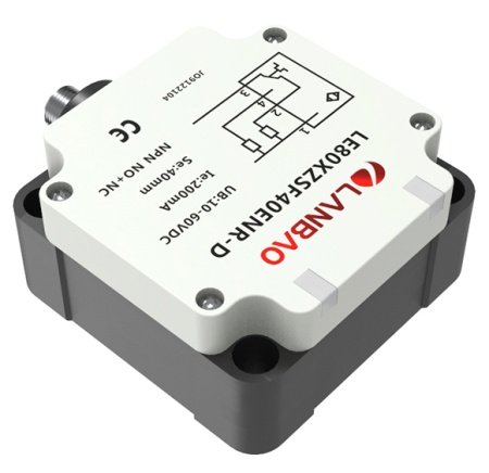 LANBAO LE80XZSF40LIUM-E2 Индуктивный датчик 40 мм, прямоугольный, заподлицо, 15…30 DC, 0…10V 0…20mA,