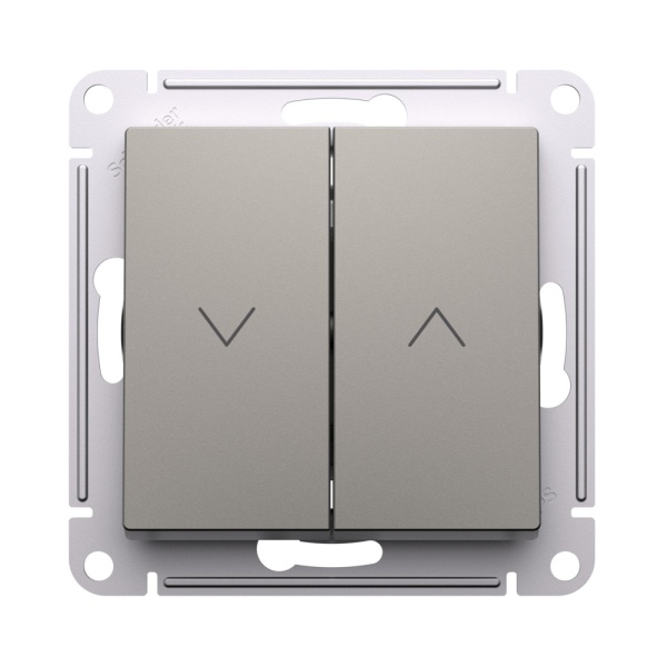 ATLASDESIGN 2-клавишный ВЫКЛЮЧАТЕЛЬ ДЛЯ ЖАЛЮЗИ, сх.4, 10А, механизм, ШАМПАНЬ