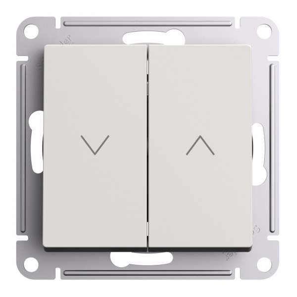 ATLASDESIGN 2-клавишный ВЫКЛЮЧАТЕЛЬ ДЛЯ ЖАЛЮЗИ, сх.4, 10А, механизм, БЕЖЕВЫЙ