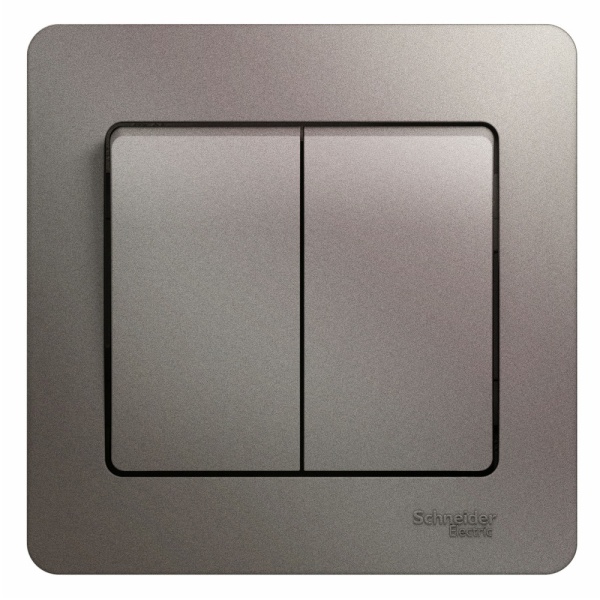 GLOSSA 2-клавишный ВЫКЛЮЧАТЕЛЬ, сх.5, 10AX, в сборе, ПЛАТИНА