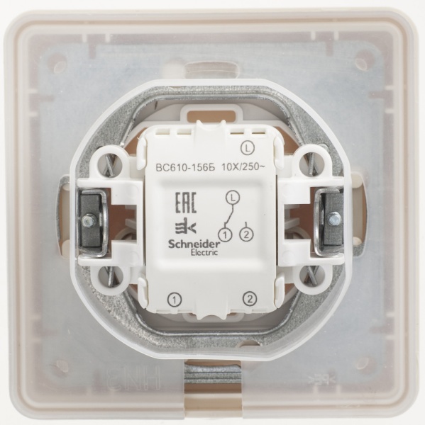 W59 1-клавишный ПЕРЕКЛЮЧАТЕЛЬ, сх.6, 10АХ, в сборе, СЛОНОВАЯ КОСТЬ