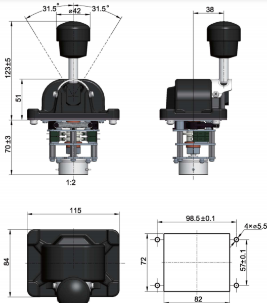 Промышленный джойстик QTS23 LSSINE