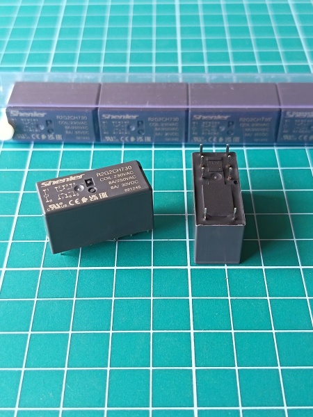 Реле R2G2CH730, 2CO, 8A(250VAC/30VDC), 230VAC, растр. 5mm