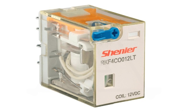 Реле RKF4CO012LT, 4CO, 6A(250VAC/30VDC), 12VDC, мех. индикация, тест-кнопка с блокировкой, LED
