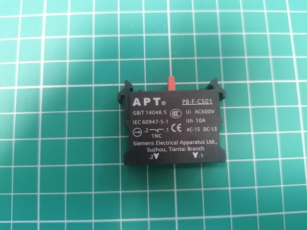 Блок-контакт 1NC, 6A 230VAC/24VDC, монтаж на адаптер, для PB1 и PB3 серий