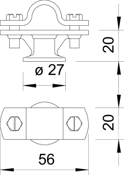 Держатель 113 Z-16 для крепления молниеприемных стержней Ø16мм, гор. оцинк.