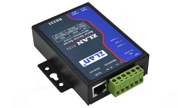 Преобразователь интерфейсов ZLAN5103, RS-232/485/422 в Ethernet, 1xRS-485/422, 1xRS-232, 24VDC