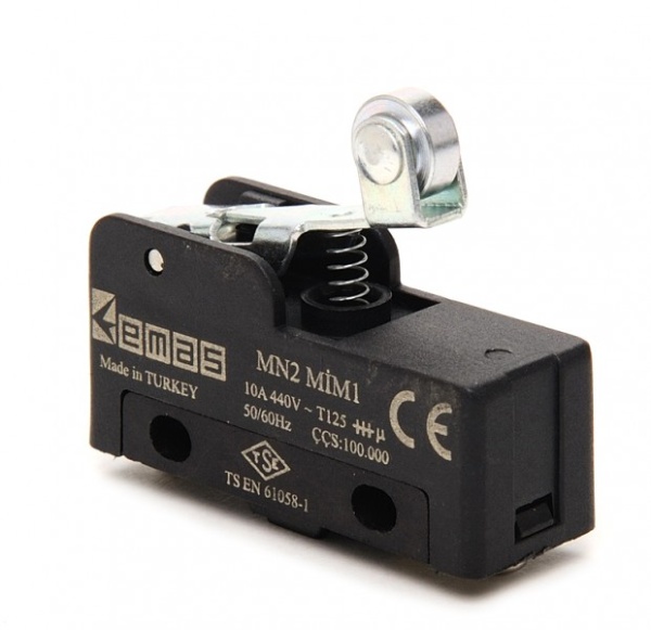 Мини-выключатель, привод роликовый рычаг 28мм (1ПК), пластиковый корпус (250В AC, 10А) MN2MIM1