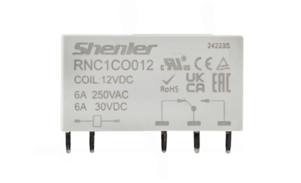 Реле RNC1CO012, 1CO, 6A(250VAC/30VDC), 12VDC, для печатных плат и цоколей SNB05/SNC05, IP60