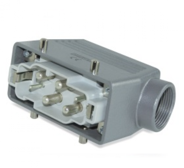 Кожух со штепселем металлический, 6 полюсов (4 x 80A + 2 x 16A), боковой ввод (PG 21), IP65 EBM806FU10