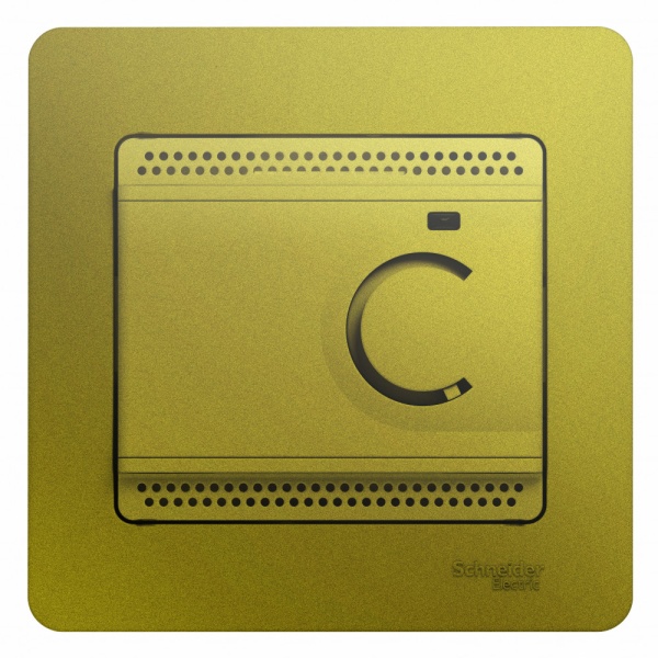 GLOSSA ТЕРМОСТАТ электрон.тепл. пола с датч,+5-+50°C,10A, ФИСТАШКОВЫЙ