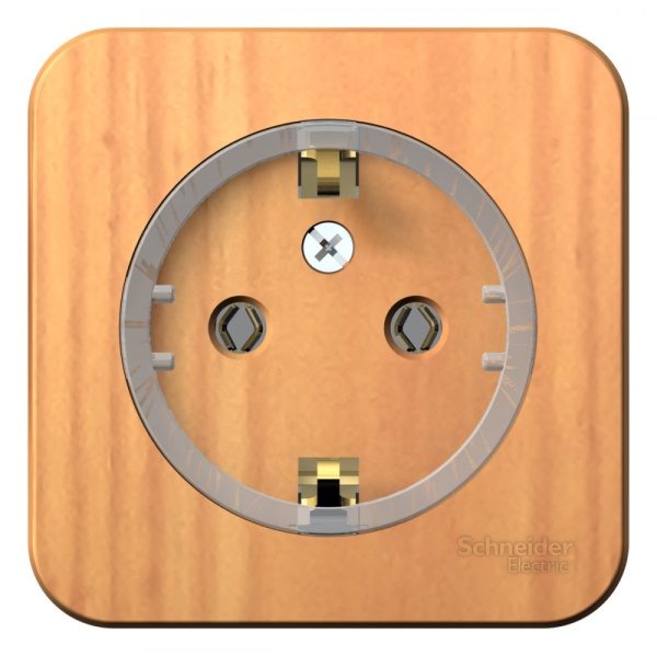 BLANCA О/У РОЗЕТКА с заземлением без шторок, (КОМПАКТ) ИЗОЛ.ПЛ., 16А, 250В, ЯСЕНЬ