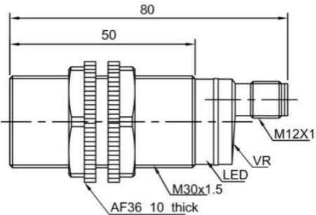 LANBAO PR30S-DM5DPR-E2 оптический датчик M30 PNP NO/NC Sn=5 м (R-тип) разъем M12