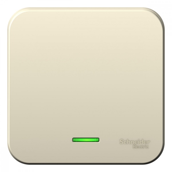 BLANCA О/У 1-клавишный ВЫКЛЮЧАТЕЛЬ (сх.1) с подсветкой, 6А, 250В, МОЛОЧНЫЙ