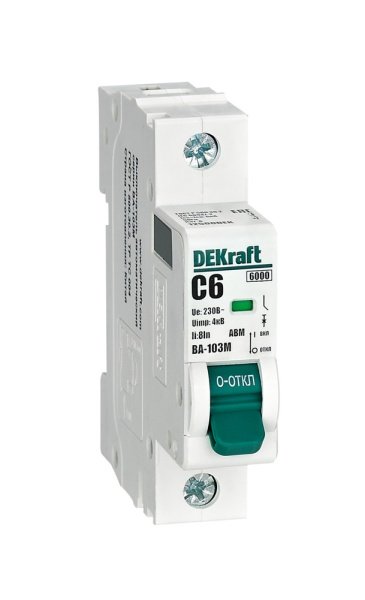 Авт. выкл. без теплозащиты 1P 6А х-ка C 6кА ВА-103M