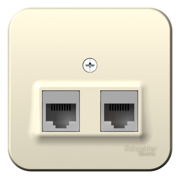 BLANCA О/У РОЗЕТКА двойная компьютерная RJ45, кат.5E, ИЗОЛ.ПЛ., МОЛОЧНЫЙ