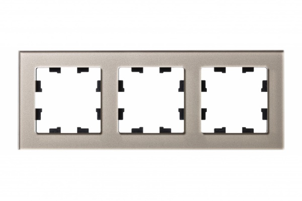 ATLASDESIGN NATURE 3-постовая РАМКА, ОРГАНИЧЕСКОЕ СТЕКЛО ШАМПАНЬ