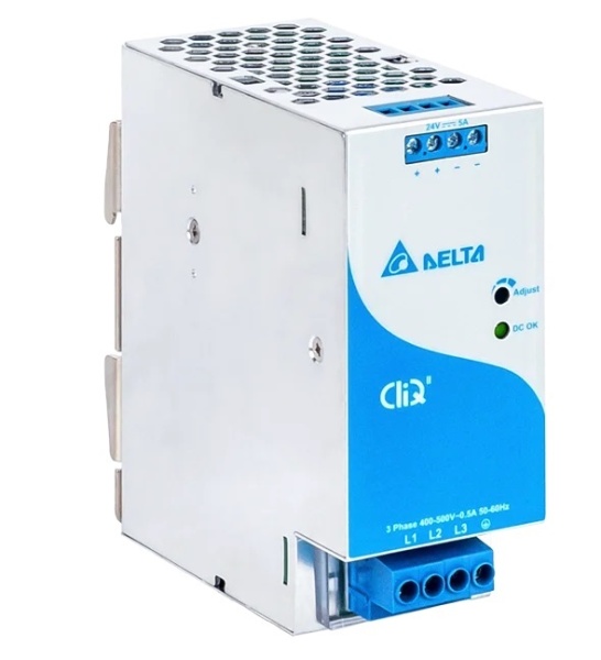 Блок питания импульсный CliQ II, 120W, 5А, 3(2)х320_600VAC (450_800VDC) / 24VDC, DIN35, винт.клеммы, ал.корпус