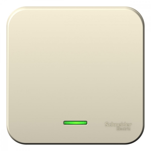 BLANCA О/У 1-клавишный ПЕРЕКЛЮЧАТЕЛЬ (сх.6) с подсветкой, ИЗОЛ.ПЛ, 10А, 250В, МОЛОЧНЫЙ