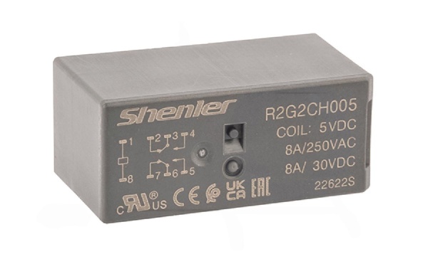 Реле R2G2CH005, 2CO, 8A(250VAC/30VDC), 5VDC,  растр. 5mm, IP50