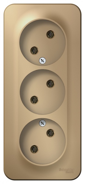 BLANCA О/У РОЗЕТКА 3-ая без заземления без шторок, ИЗОЛ.ПЛ., 16А, 250В, ТИТАН