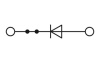 Клеммный блок PT 2,5-DIO/R-L / 5,2 мм , Push-in, 2 присоед., 2,5(max 4) mm2? 0,5 А, 1300 V, серая