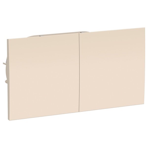 ATLASDESIGN РОЗЕТКА двойная с заземлением со шторками со сдвижными крышками, 16А, в сборе, БЕЖЕВЫЙ