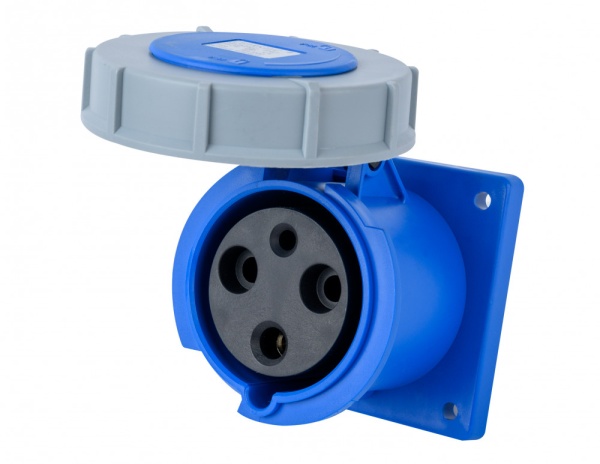 Розетка для скрытой проводки 2Р+РЕ 63А 220В IP67 РЩ-103