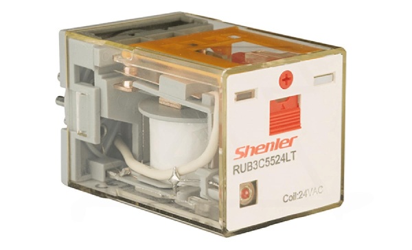 Реле RUB3C5524LT, 3CO, 10A(250VAC/24VDC), 24VAC, мех. индикация, тест-кнопка с блокировкой, LED