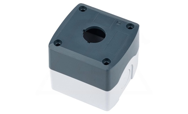 Корпус для поста кнопочного, пластик, серый/черный, 71x71x65,5mm, 1 место, IP65