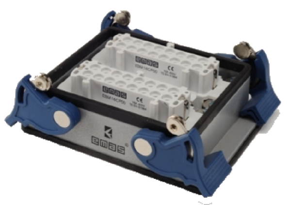 Кожух с гнездом (монтаж на перегородке) металлический, 32 полюса, 16A, нижний ввод, IP65 EBM32PM44